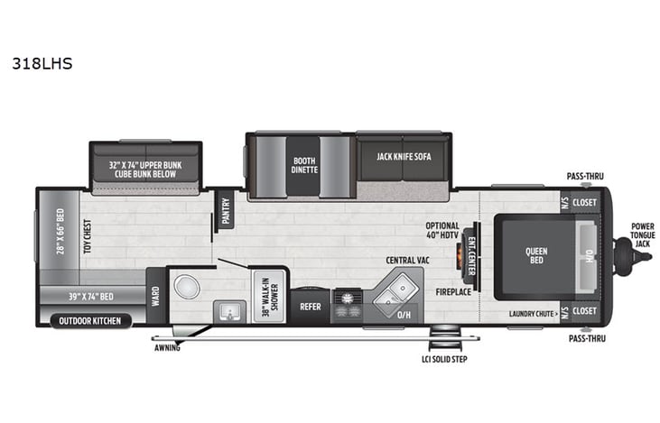 Representative floor plan provided by a trusted RVshare partner.