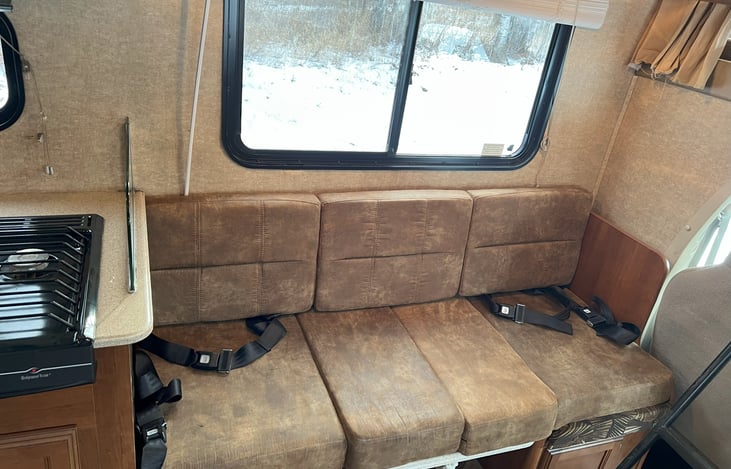 Overflow dinette/kids' table converted to bunk.