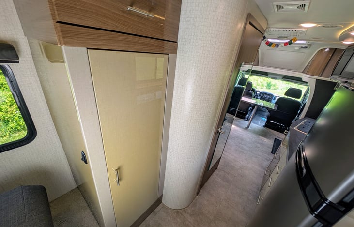 Spacious closet with plenty of room for your clothes, gear and more.