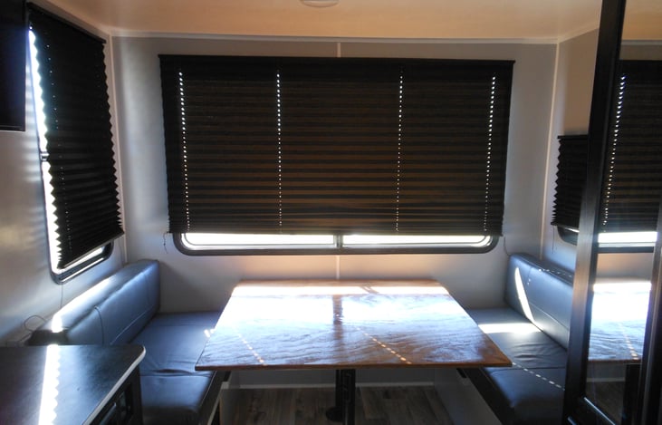 Large dinning area turns into a bed that will sleep 2 comfortably. New smart TV in this area as well.