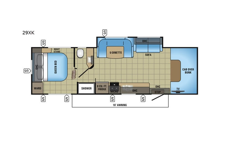 Representative floor plan provided by a trusted RVshare partner.