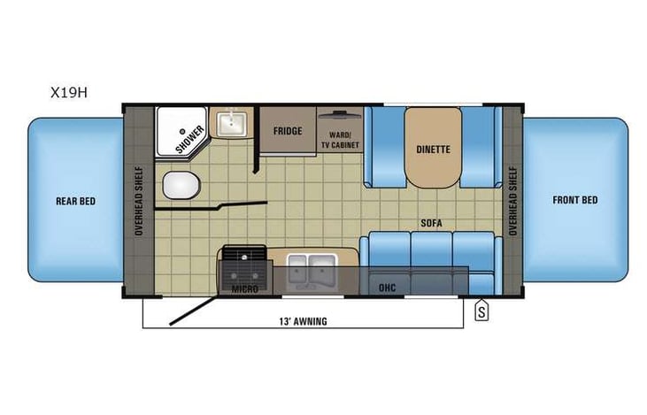 Representative floor plan provided by a trusted RVshare partner.