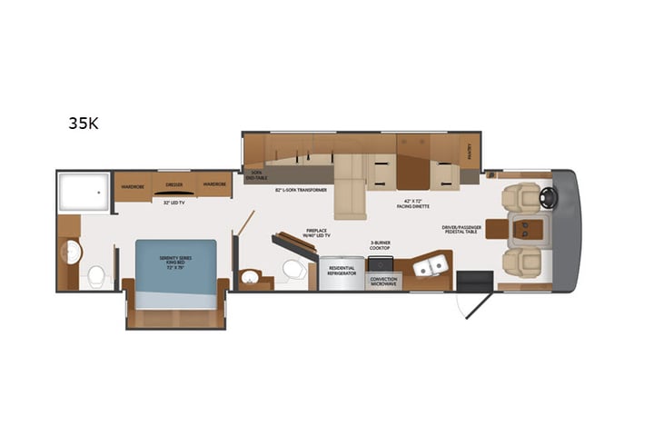 Representative floor plan provided by a trusted RVshare partner.