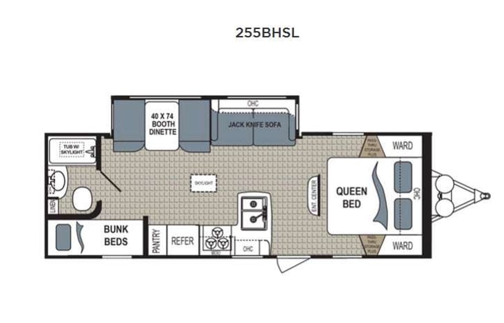 Representative floor plan provided by a trusted RVshare partner.