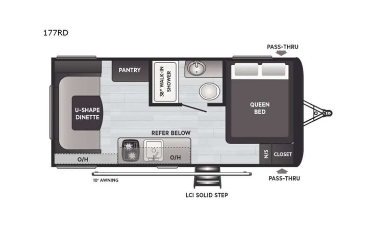 Representative floor plan provided by a trusted RVshare partner.