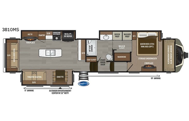 Representative floor plan provided by a trusted RVshare partner.