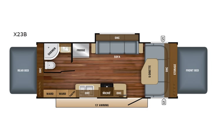 Representative floor plan provided by a trusted RVshare partner.