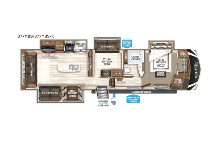 Representative floor plan provided by a trusted RVshare partner.
