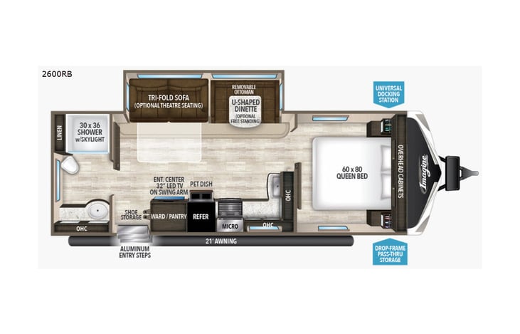 Representative floor plan provided by a trusted RVshare partner.