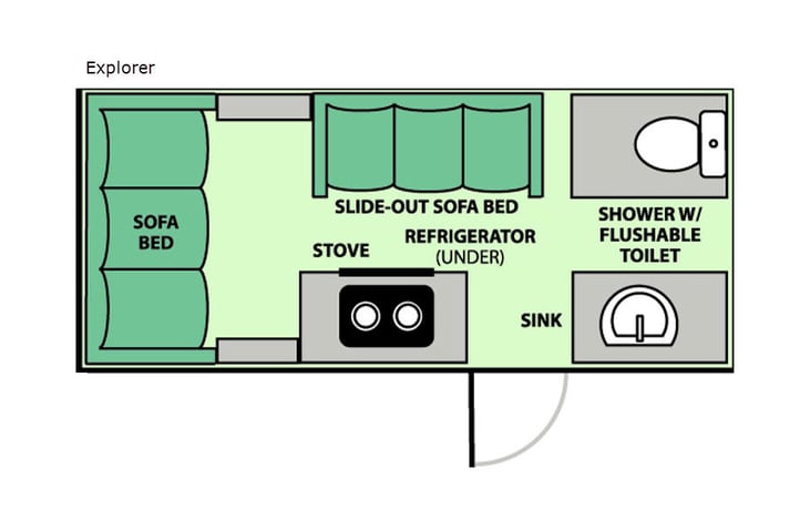 Representative floor plan provided by a trusted RVshare partner.