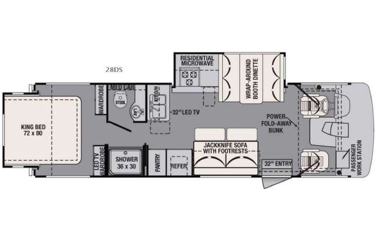 Representative floor plan provided by a trusted RVshare partner.