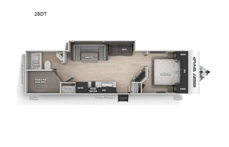 Representative floor plan provided by a trusted RVshare partner.