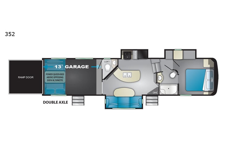 Representative floor plan provided by a trusted RVshare partner.