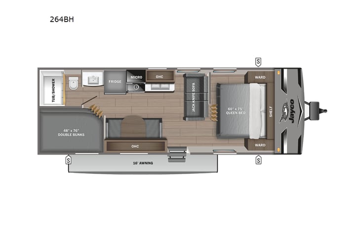Representative floor plan provided by a trusted RVshare partner.