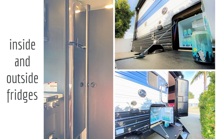 Our family trailer near Anaheim Harbor RV Park and Disneyland