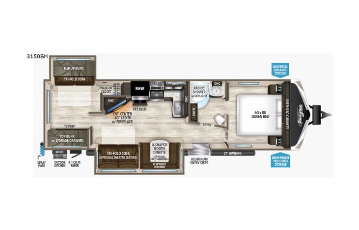 Representative floor plan provided by a trusted RVshare partner.