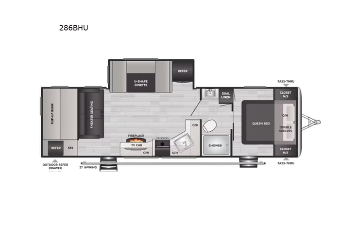 Representative floor plan provided by a trusted RVshare partner.