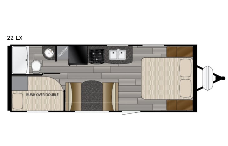 Representative floor plan provided by a trusted RVshare partner.