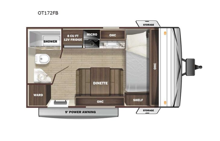 Representative floor plan provided by a trusted RVshare partner.