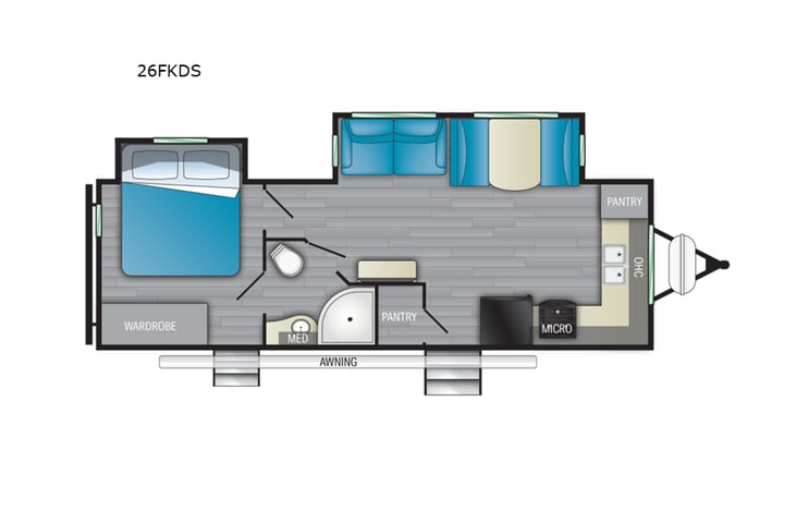 Representative floor plan provided by a trusted RVshare partner.