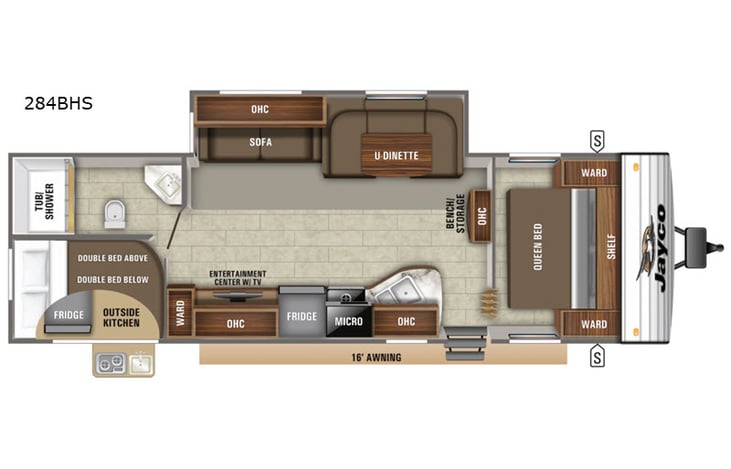 Representative floor plan provided by a trusted RVshare partner.