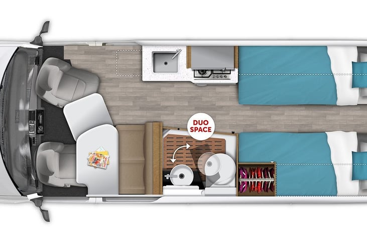 Twin bed layout