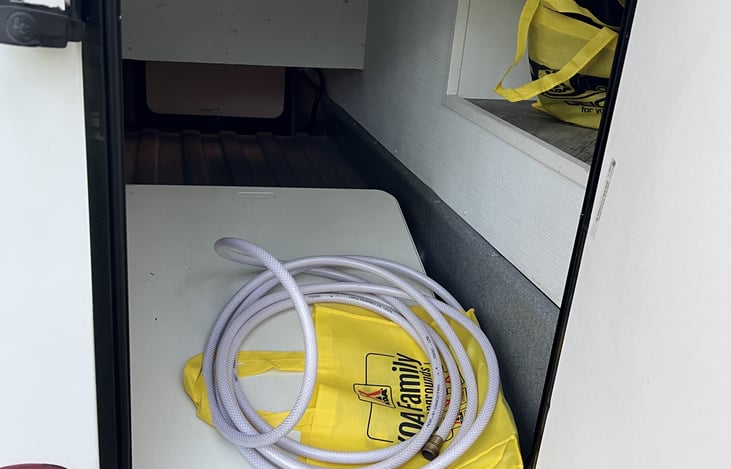 Huge outside storage bay.