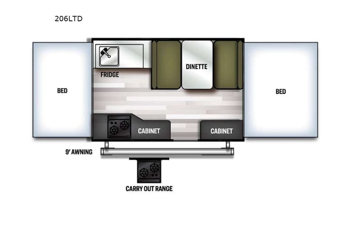 Representative floor plan provided by a trusted RVshare partner.