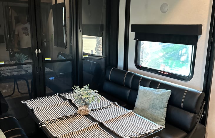 Rear table and sleeping area