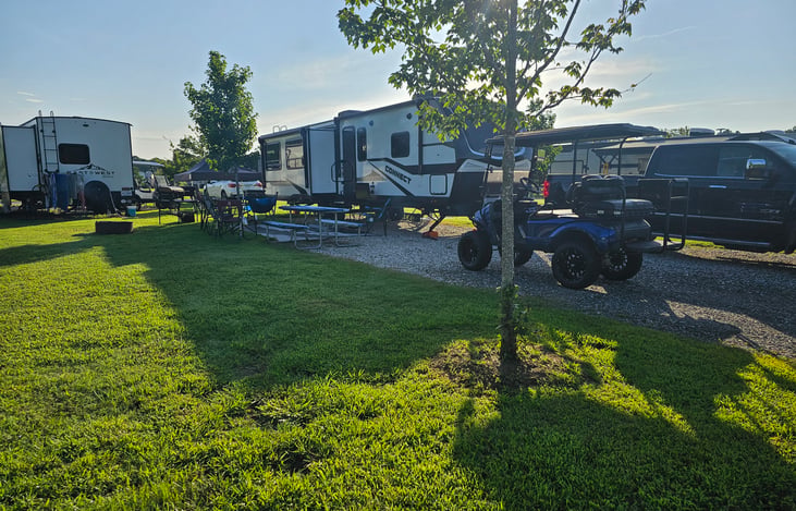 Golf cart in photo is one available for rental as well.
