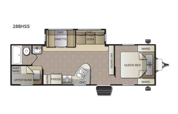 Representative floor plan provided by a trusted RVshare partner.