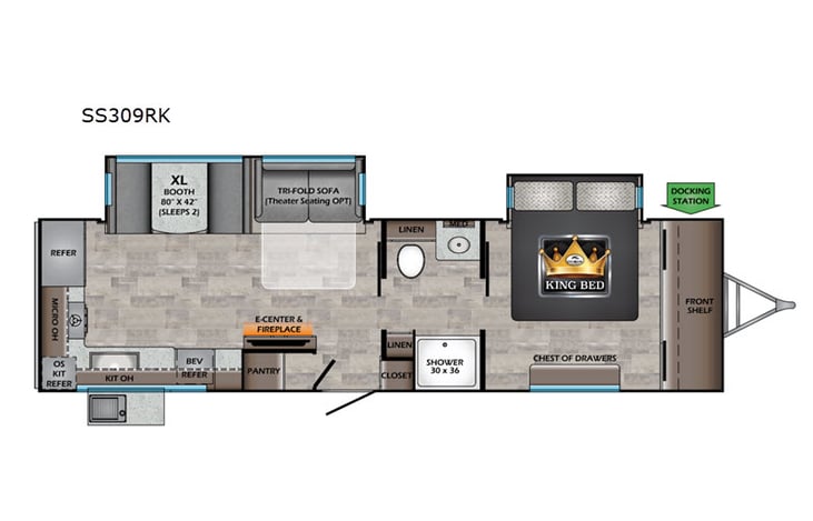 Representative floor plan provided by a trusted RVshare partner.