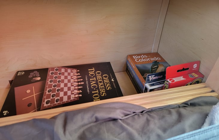 Games
There are several games and books for all to read when the weather does not allow for outside activists.