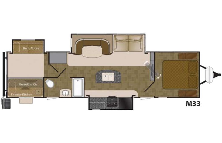 Representative floor plan provided by a trusted RVshare partner.
