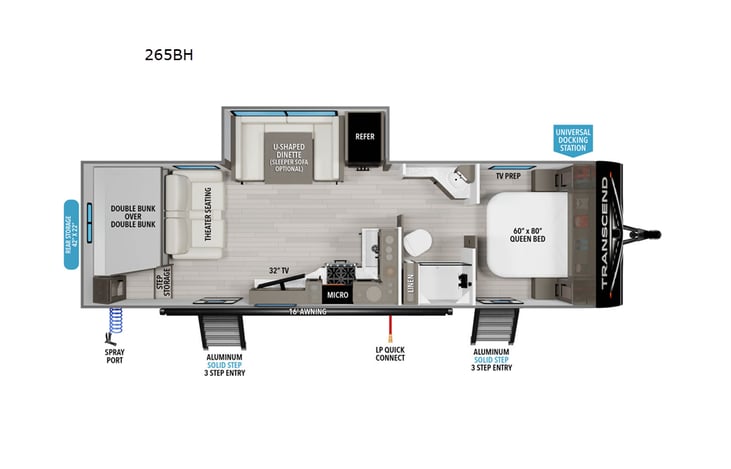Representative floor plan provided by a trusted RVshare partner.