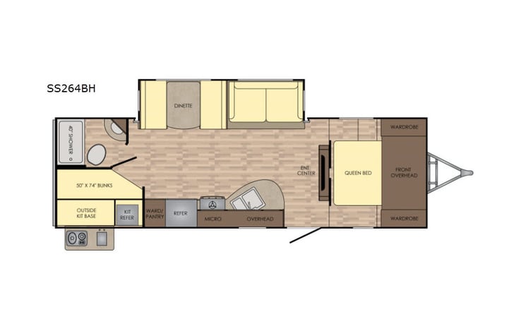 Representative floor plan provided by a trusted RVshare partner.