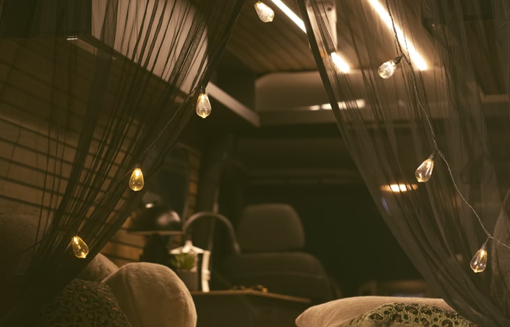 Enhance your stay by adding string lights to elevate the ambiance, plus an easy‑install magnetic screen curtain designed to keep pesky outdoor insects away.