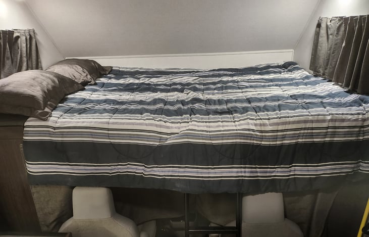 Overhead bunk - larger than a Queen