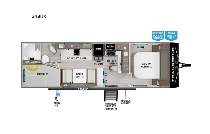 Representative floor plan provided by a trusted RVshare partner.