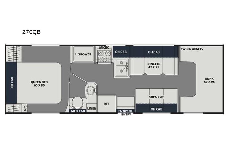 Representative floor plan provided by a trusted RVshare partner.