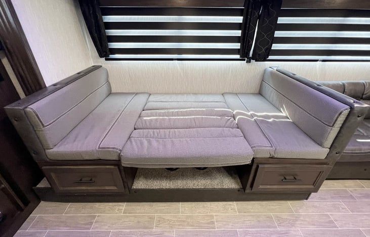 Dinette made into bed (Queen)