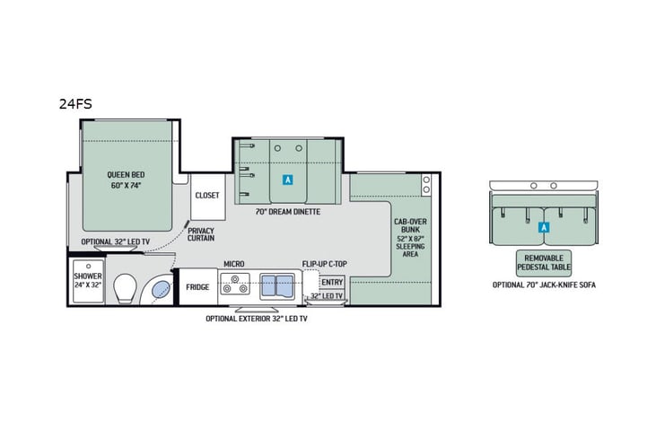 Representative floor plan provided by a trusted RVshare partner.