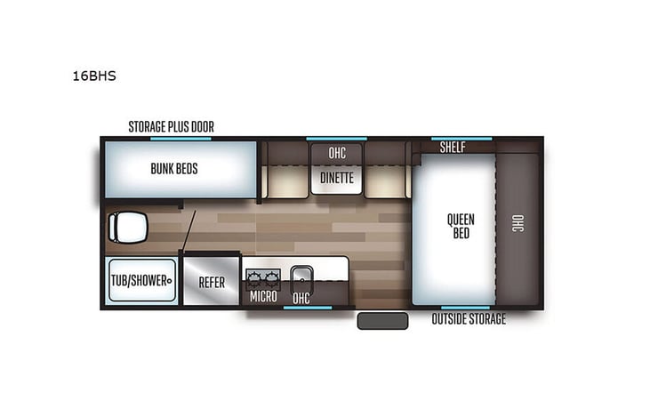 Representative floor plan provided by a trusted RVshare partner.