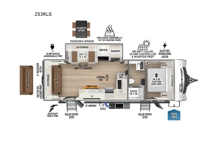 Representative floor plan provided by a trusted RVshare partner.