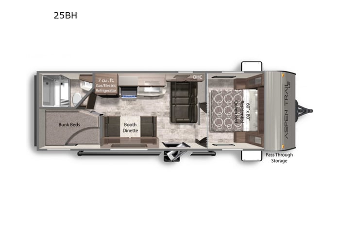 Representative floor plan provided by a trusted RVshare partner.