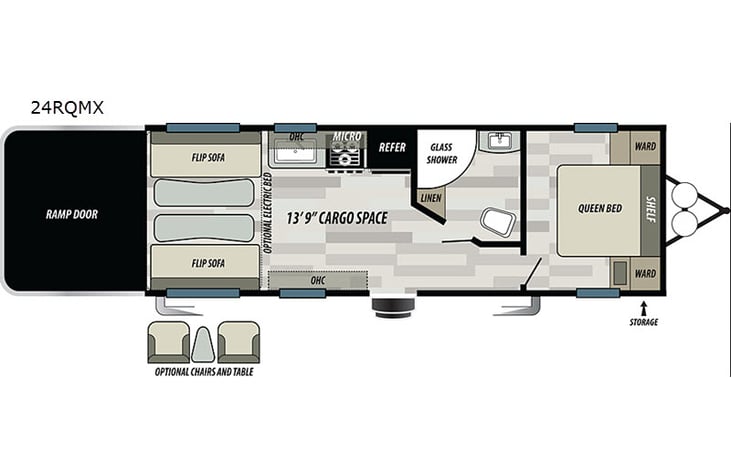 Representative floor plan provided by a trusted RVshare partner.