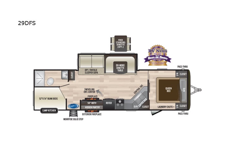 Representative floor plan provided by a trusted RVshare partner.
