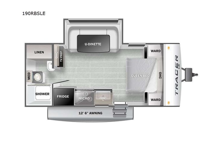Representative floor plan provided by a trusted RVshare partner.
