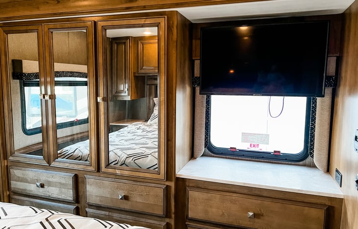 Master bedroom closet and tv