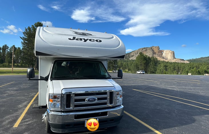 Marshmallow Man visits Crazy Horse Monument after Mt. Rushmore in South Dakota!
